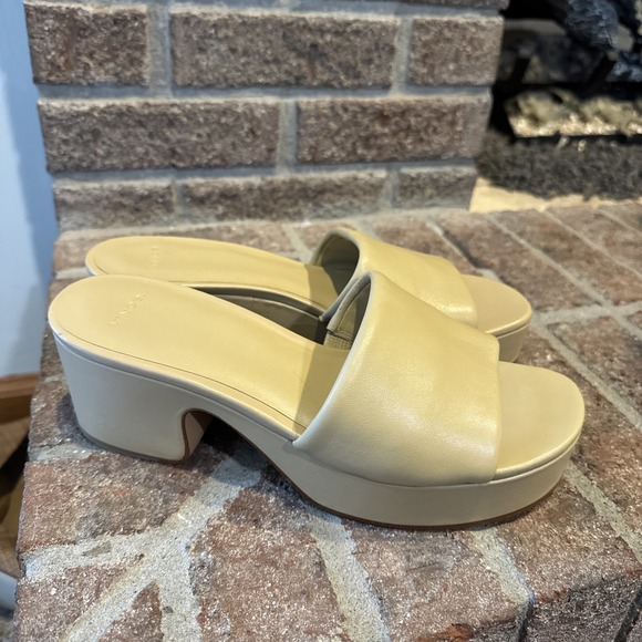 Vince Shoes - Vince Womens Margo Slip On Chunky Platform Block Heel Sandal Size 8.5 Tan #175